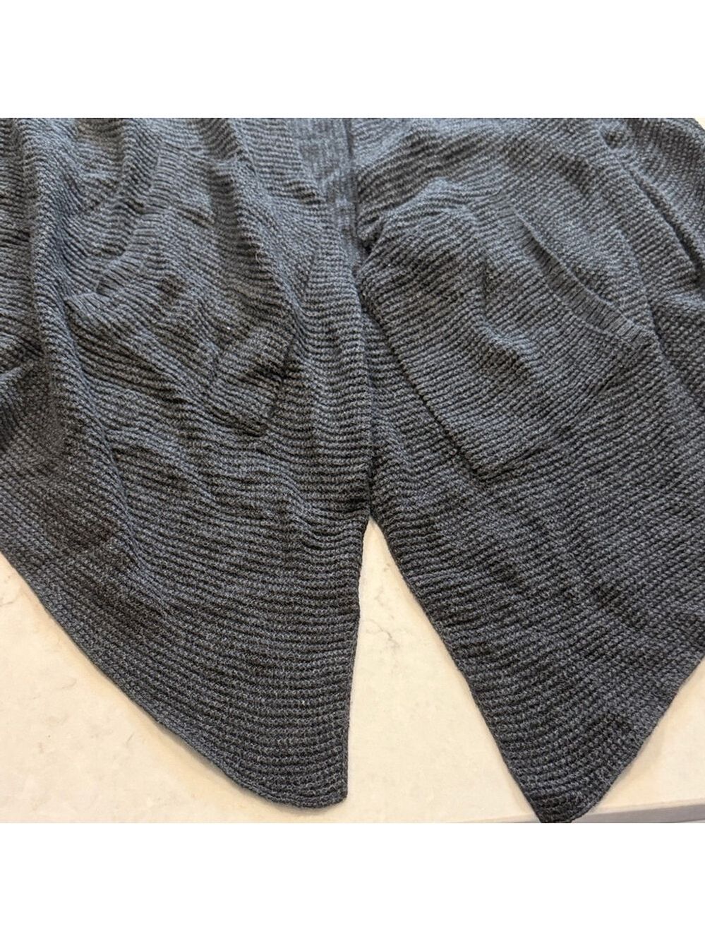 Eileen Fisher Black Waffle Knit Hooded Cardigan Large - Picture 3 of 12
